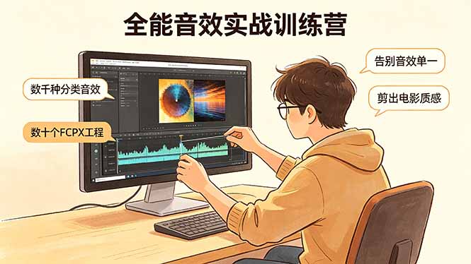 全能音效实战训练营：数千种分类音效+数十个FCPX工程，告别音效单一，剪出电影质感-源创文化