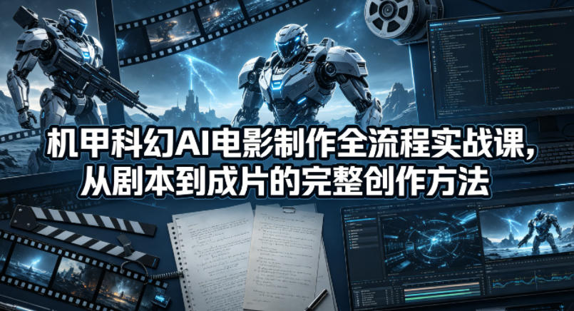机甲科幻AI电影制作全流程实战课，从剧本到成片的完整创作方法-源创文化