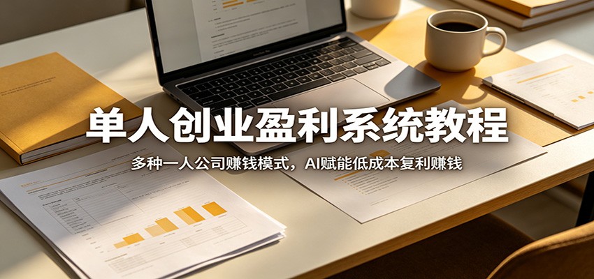 单人创业盈利系统教程：多种一人公司赚钱模式，AI赋能低成本复利赚钱-源创文化