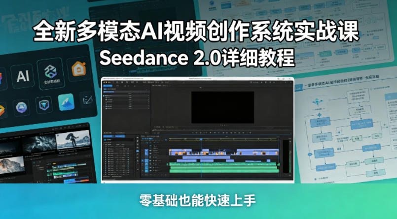 全新多模态AI视频创作系统实战课，Seedance 2.0详细教程，零基础也能快速上手-源创文化