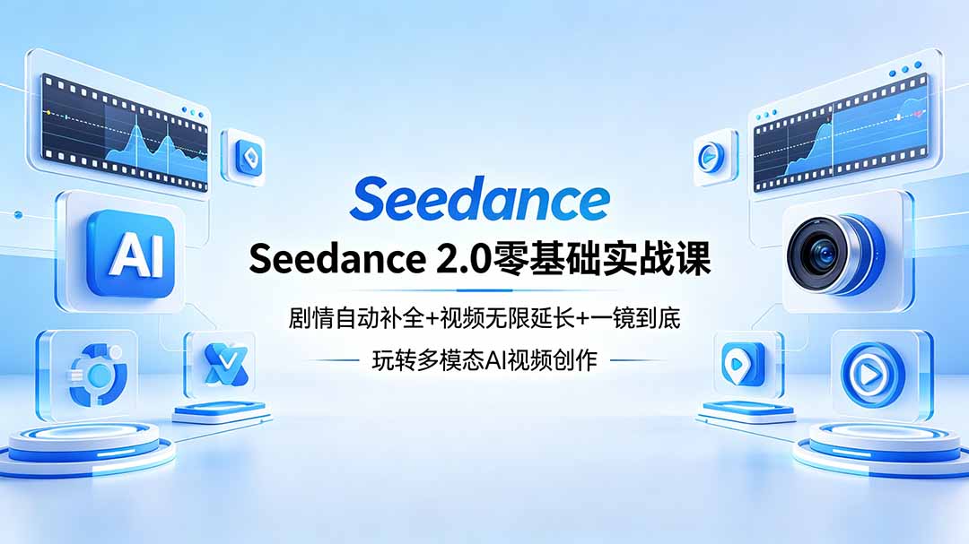 Seedance 2.0零基础实战课：剧情自动补全+视频无限延长+一镜到底：玩转多模态AI视频创作-源创文化