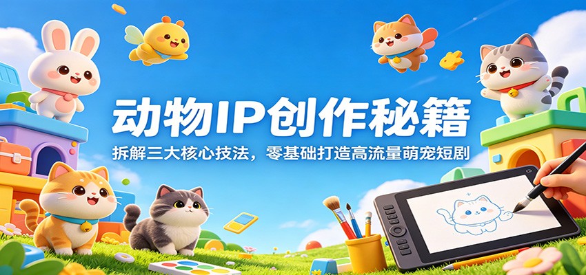 动物IP创作秘籍：拆解三大核心技法，零基础打造高流量萌宠短剧-源创文化