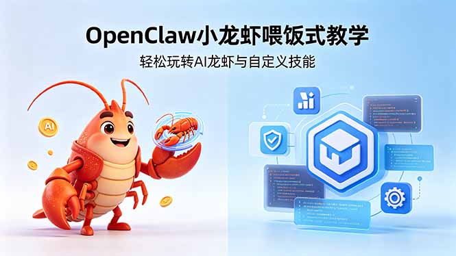 不用懂技术！OpenClaw小龙虾喂饭式教学，轻松玩转AI龙虾与自定义技能-源创文化