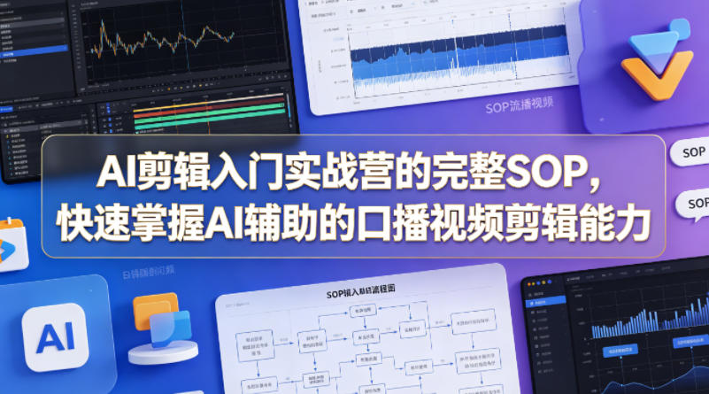 AI剪辑入门实战营的完整SOP，快速掌握AI辅助的口播视频剪辑能力-源创文化