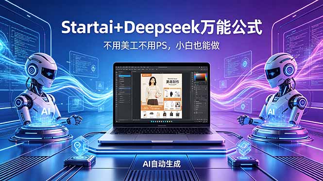 AI自动做电商详情页：Startai+Deepseek万能公式，不用美工不用PS，小白也能做-源创文化