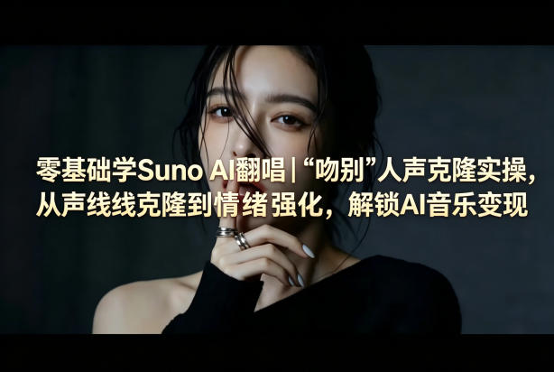 零基础学Suno AI翻唱｜《吻别》人声克隆实操，从声线克隆到情绪强化，解锁AI音乐变现-源创文化