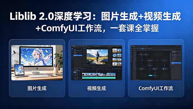 Liblib 2.0深度学习:图片生成+视频生成+ComfyUI工作流,一套课全掌握-源创文化