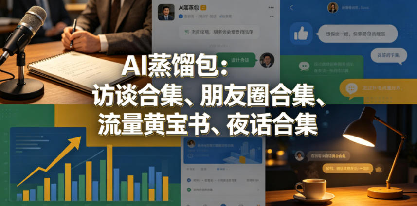 AI蒸馏包：访谈合集、朋友圈合集、流量黄宝书、夜话合集【文档】-源创文化