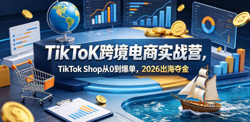 TikToK跨境电商实战营，TikTok Shop从0到爆单，2026出海夺金-源创文化