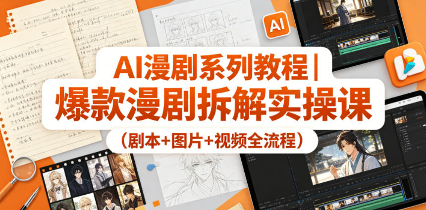 AI漫剧系列教程|爆款漫剧拆解实操课(剧本+图片+视频全流程)-源创文化