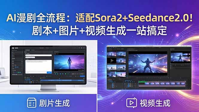 AI漫剧全流程:适配Sora2+Seedance2.0!剧本+图片+视频生成一站搞定-源创文化