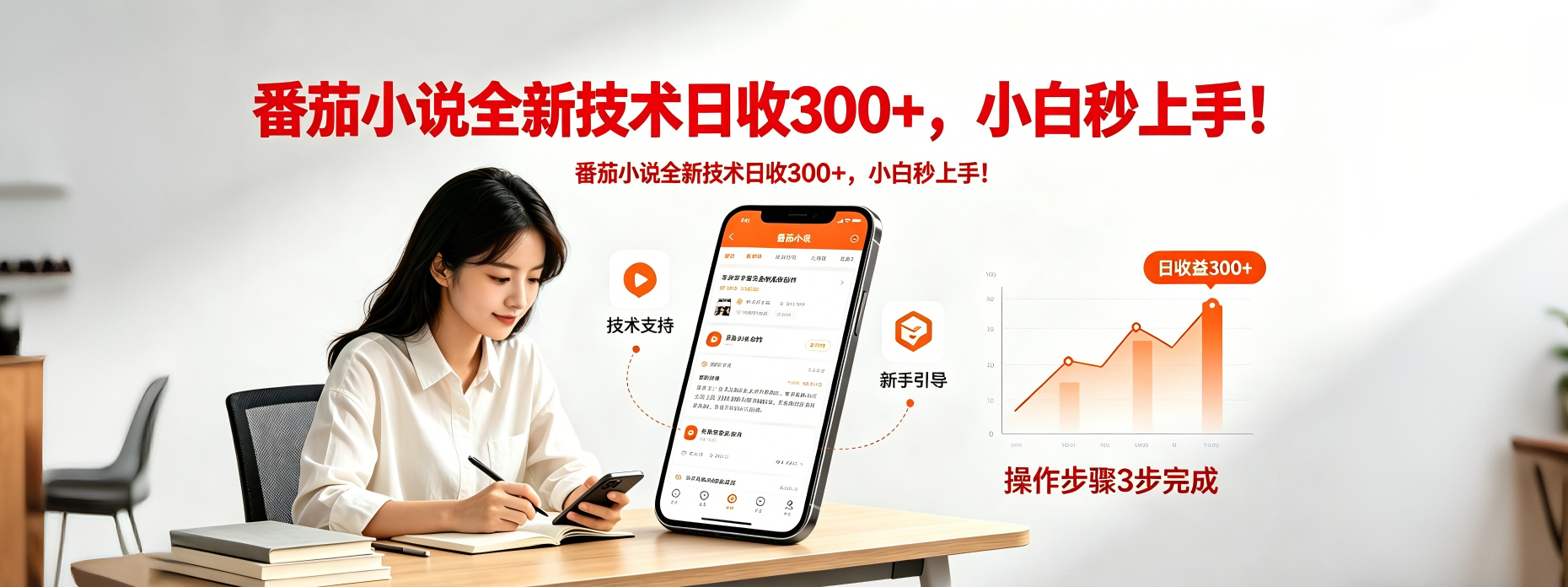 番茄小说全新技术全新玩法！无脑日收300+-源创文化