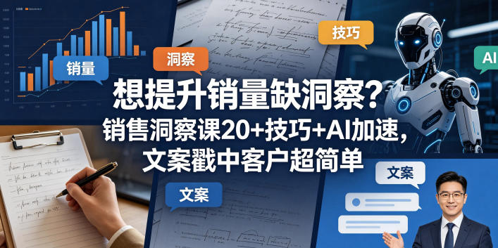 想提升销量缺洞察？销售洞察课20+技巧+AI加速，文案戳中客户超简单【原创双语字幕】-源创文化