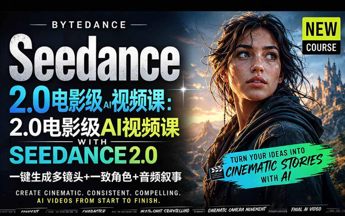 字节跳动的Seedance 2.0 AI电影视频生成制作教程，一键生成多镜头+一致角色+音频叙事-中英字幕-源创文化