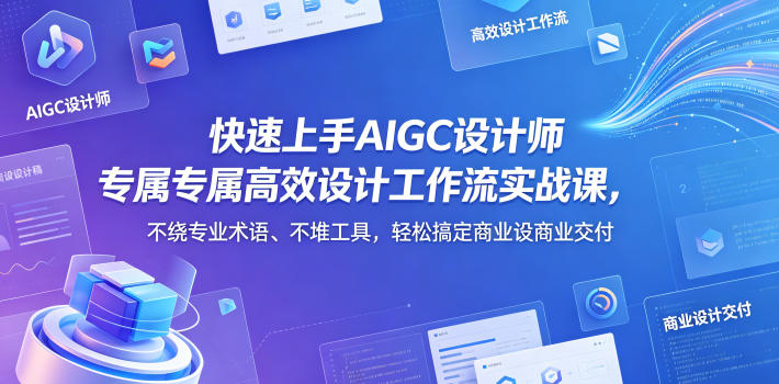 快速上手AIGC设计师专属高效设计工作流实战课，不绕专业术语、不堆工具，轻松搞定商业设计交付-源创文化