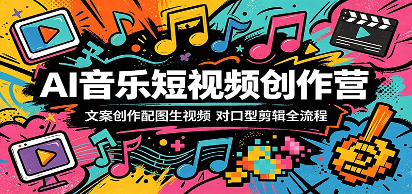 AI音乐短视频创作营：文案创作配图生视频，对口型剪辑全流程-源创文化