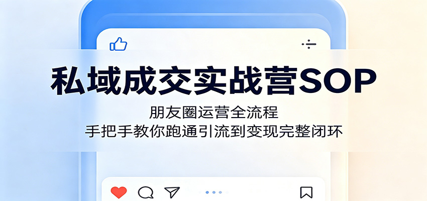 私域成交实战营SOP:朋友圈运营全流程,手把手教你跑通引流到变现完整闭环-源创文化
