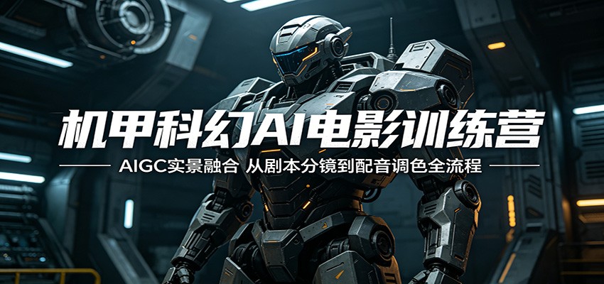 机甲科幻AI电影训练营：AIGC实景融合，从剧本分镜到配音调色全流程-源创文化