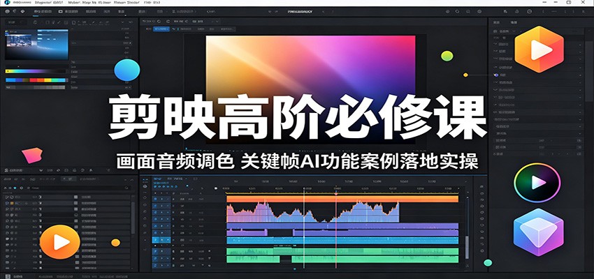 剪映高阶必修课：画面音频调色，关键帧AI功能案例落地实操-源创文化