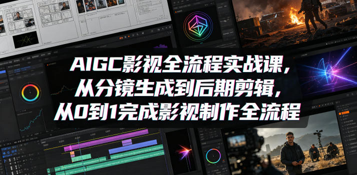 AIGC影视全流程实战课，从分镜生成到后期剪辑，从0到1完成影视制作全流程-源创文化