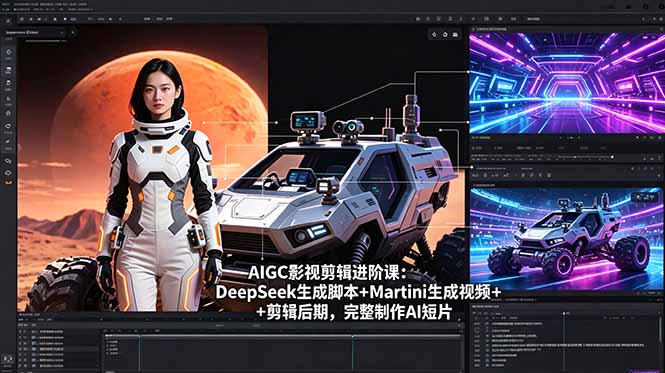 AIGC影视剪辑进阶课：DeepSeek生成脚本+Martini生成视频+剪辑后期，完整制作AI短片-源创文化