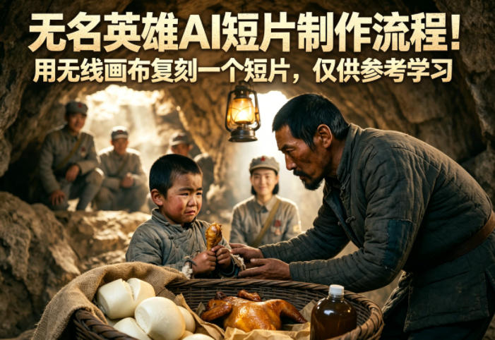 无名英雄AI短片制作流程！用无线画布复刻一个短片，仅供参考学习-源创文化