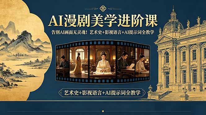 告别AI画面无灵魂！AI漫剧美学进阶课，艺术史+影视语言+AI提示词全教学-源创文化