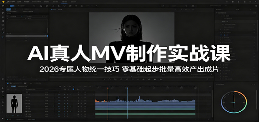 AI真人MV制作实战课：2026专属人物统一技巧，零基础起步批量高效产出成片-源创文化