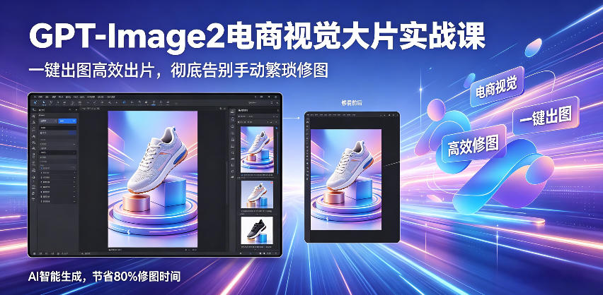 GPT-Image2电商视觉大片实战课，一键出图高效出片，彻底告别手动繁琐修图-源创文化