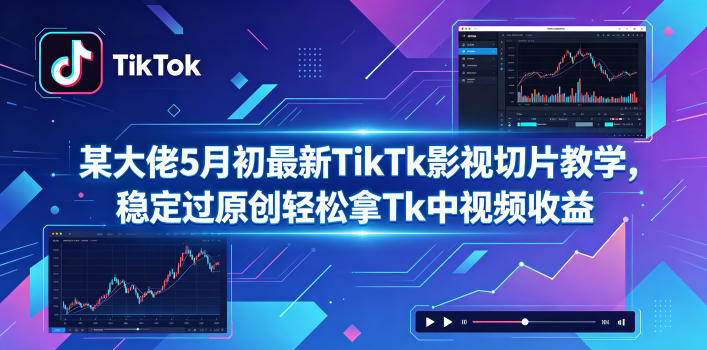 某大佬5月初最新TikTk影视切片教学，稳定过原创轻松拿Tk中视频收益-源创文化