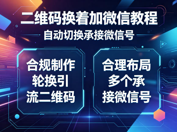 二维码换着加微信教程，自动切换承接微信号，合规制作轮换引流二维码，合理布局多个承接微信号-源创文化
