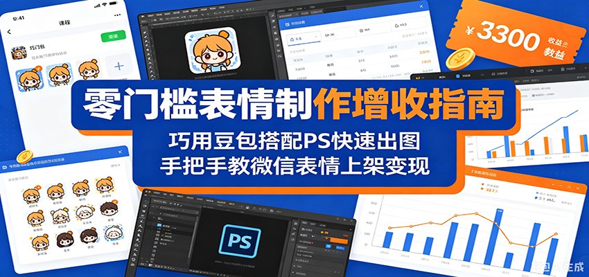零门槛表情制作增收指南：巧用豆包搭配 PS 快速出图，手把手教微信表情上架变现-源创文化