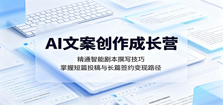 AI文案创作成长营：精通智能剧本撰写技巧，掌握短篇投稿与长篇签约变现路径-源创文化