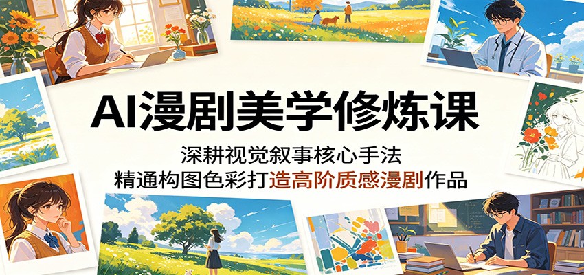 AI漫剧美学修炼课：深耕视觉叙事核心手法，精通构图色彩打造高阶质感漫剧作品-源创文化