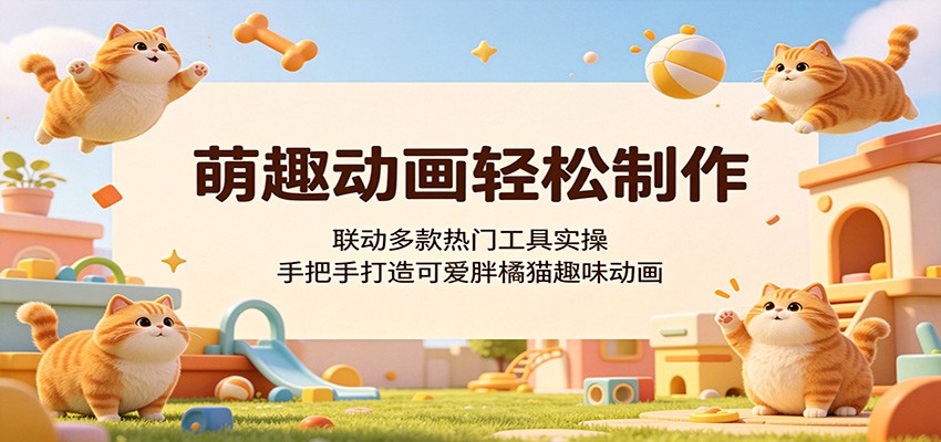萌趣动画轻松制作，联动多款热门工具实操，手把手打造可爱胖橘猫趣味动画-源创文化