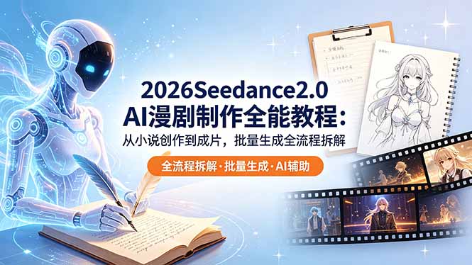 2026Seedance2.0 AI制作全能教程：从小说创作到成片，批量生成全流程拆解-源创文化
