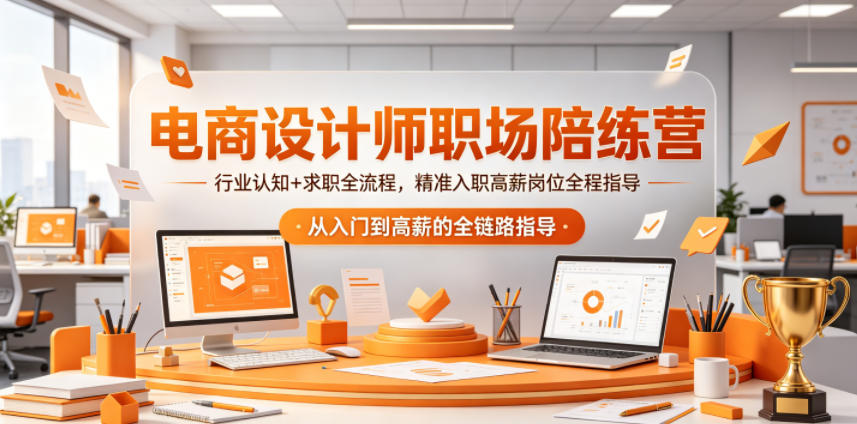 电商设计师职场陪练营，行业认知+求职全流程，精准入职高薪岗位全程指导-源创文化