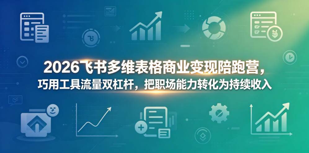 2026飞书多维表格商业变现陪跑营，巧用工具流量双杠杆，把职场能力转化为持续收入-源创文化