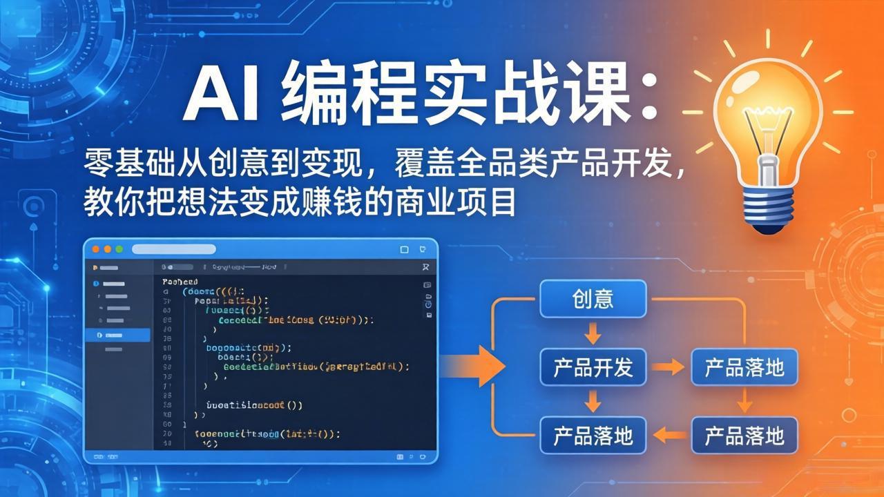 AI编程实战课-第三期-5月19更新：零基础从创意到变现，覆盖全品类产品开发，把想法变成赚钱项目-源创文化