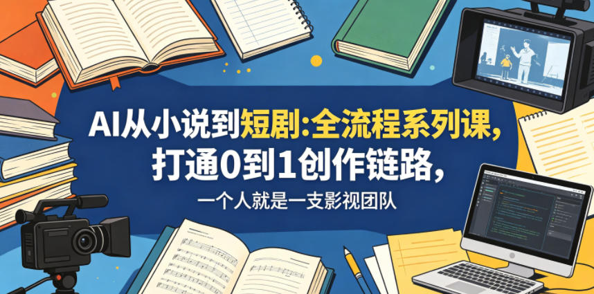 AI从小说到短剧全流程系列课，打通0到1创作链路，一个人就是一支影视团队-源创文化