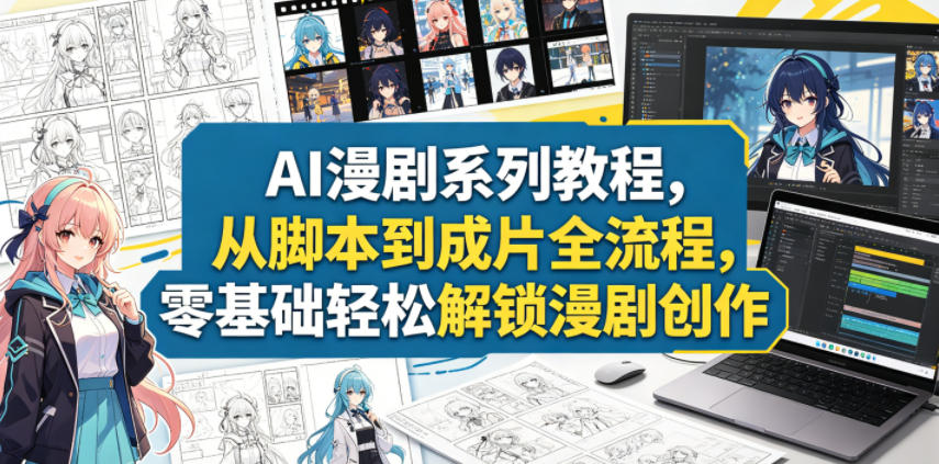 AI漫剧系列教程，从脚本到成片全流程，零基础轻松解锁漫剧创作-源创文化