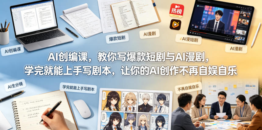 AI创编课，教你写爆款短剧与AI漫剧，学完就能上手写剧本，让你的AI创作不再自娱自乐(更新0521)-源创文化