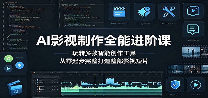 AI影视制作全能进阶课：玩转多款智能创作工具，从零起步完整打造整部影视短片-源创文化