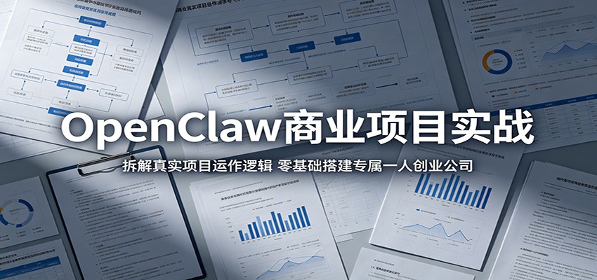 OpenClaw商业项目实战：拆解真实项目运作逻辑，零基础搭建专属一人创业公司-源创文化
