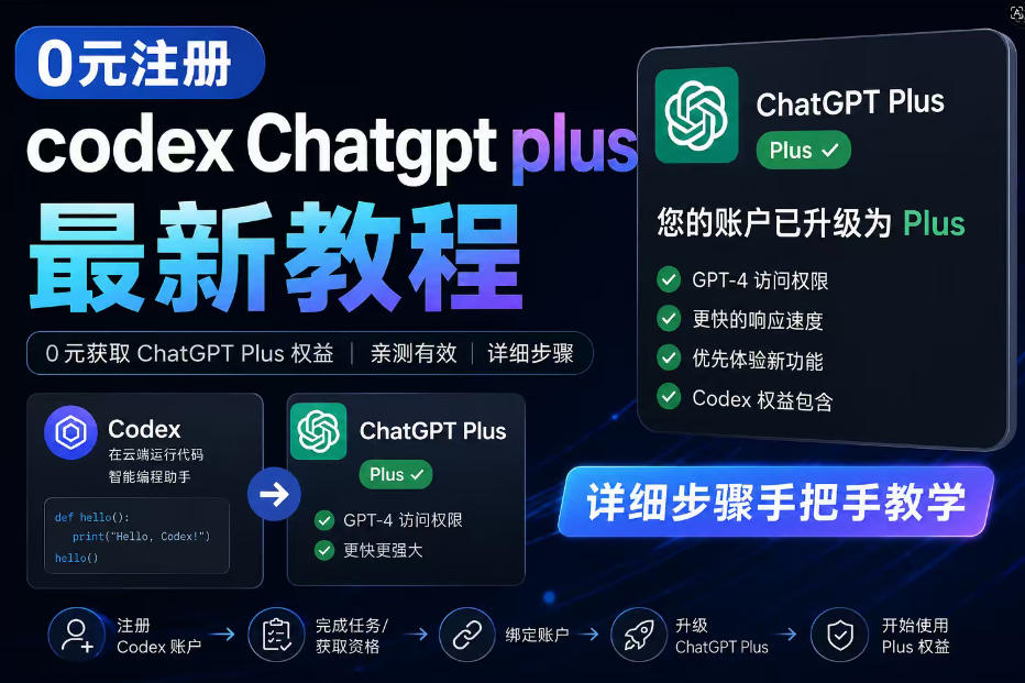 0元全自动注册codex gpt plus最新教程，0元获取GPT Plus权益，手把手详细教学-源创文化