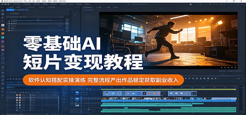 零基础AI短片变现教程：软件认知搭配实操演练，完整流程产出作品稳定获取副业收入-源创文化