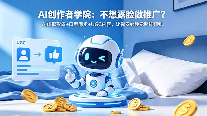 AI创作者学院：不想露脸做推广？AI虚拟形象+口型同步+UGC内容，让你安心睡觉照样赚钱-源创文化