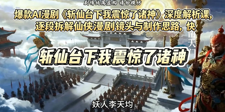爆款AI漫剧《斩仙台下我震惊了诸神》深度解析课，逐段拆解仙侠漫剧镜头与制作思路，快速复刻爆款创作模式-源创文化