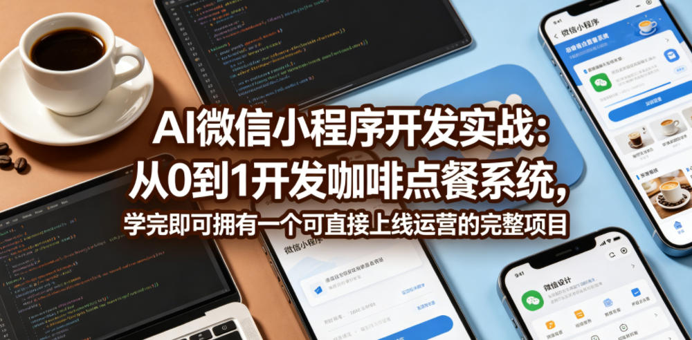 AI微信小程序开发实战：从0到1开发咖啡点餐系统，学完即可拥有一个可直接上线运营的完整项目-源创文化