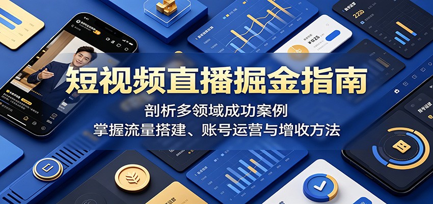 短视频直播掘金指南：剖析多领域成功案例，掌握流量搭建、账号运营与增收方法-源创文化